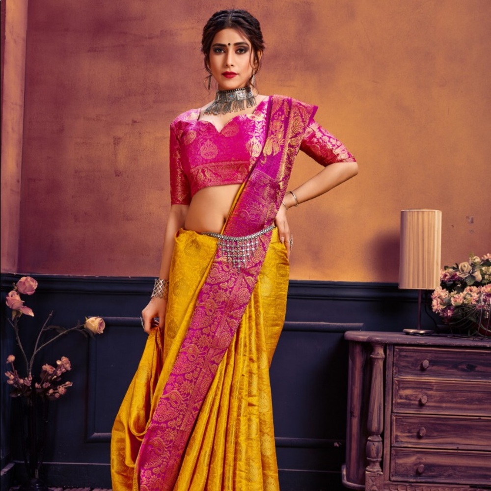 Fabric Details Art silk Cotton Zari Jacquard Work